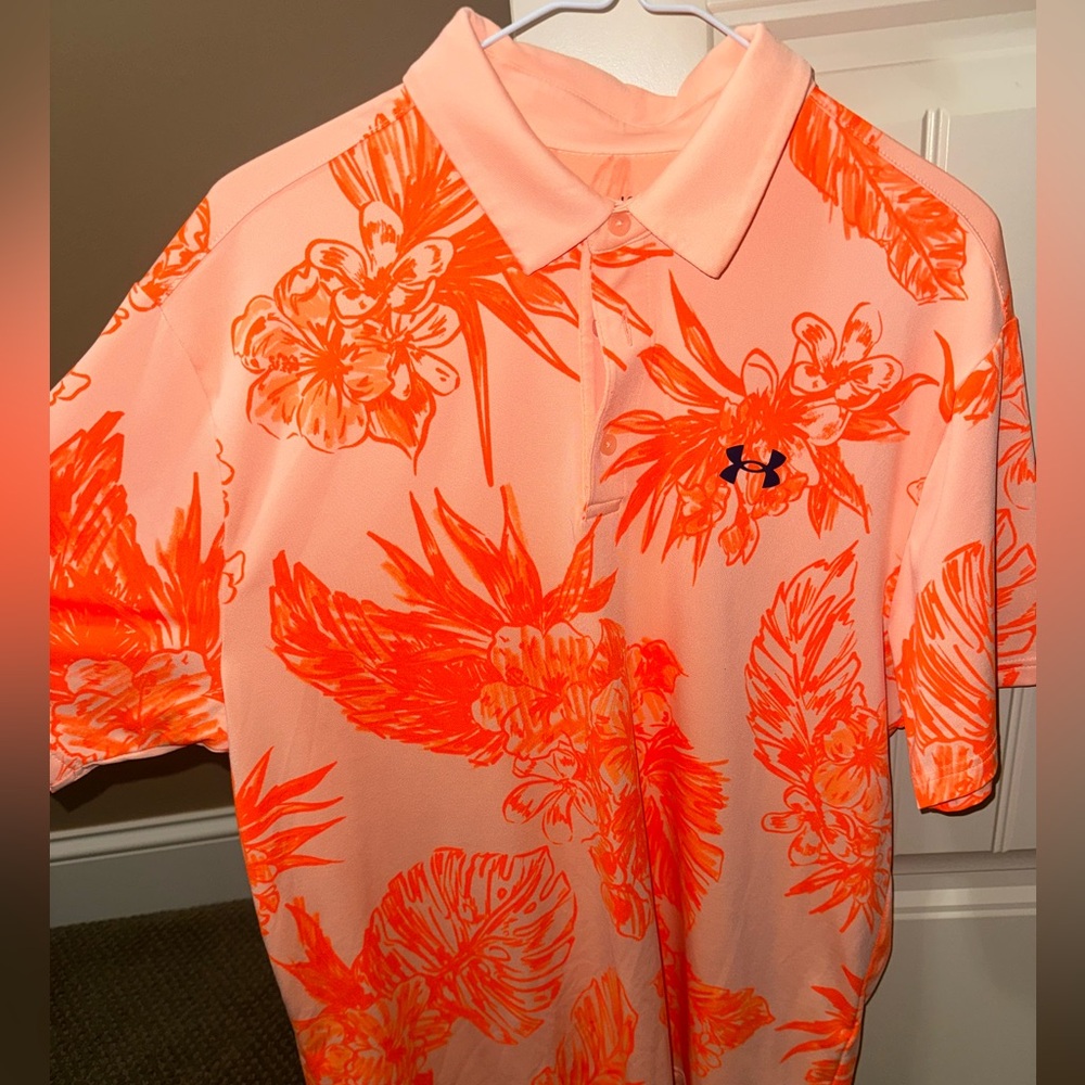 Under Armour Orange Polo Shirt Vibrant Design